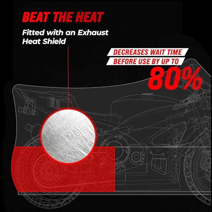Badass Moto Ultimate Motorcycle Cover Waterproof Outdoor, Heavy Duty Motorcycle Cover for Harleys - Motorcycle Sun Cover, Fits Harley Davidson Motorcycle Covers, Street or Sportbike Cover