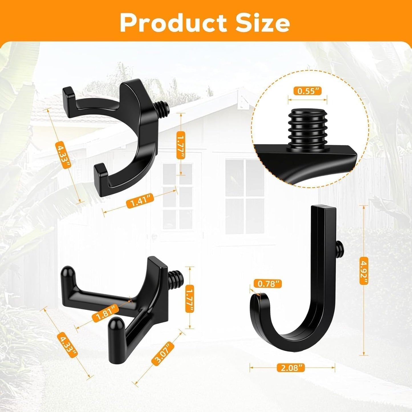 9 pcs Storage Shed Hooks J U V-Shape Hangers Tool Set for Suncast/Craftsman Shed Storage Accessories