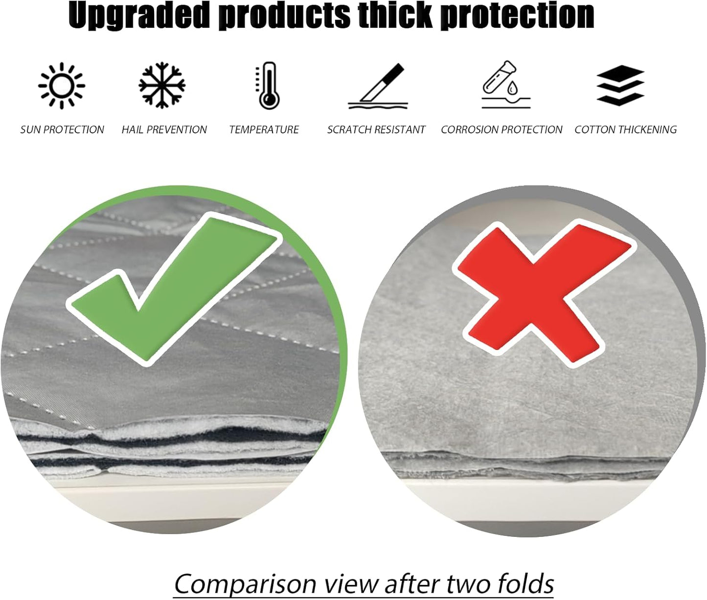 7 Layers Waterproof Heavy Duty Car Covers for Automobiles All Weather Season Anti-Hail UV Protection Snowproof Outdoor 15.4LBS Full Cover Universal Fit SUV 191" to 207"