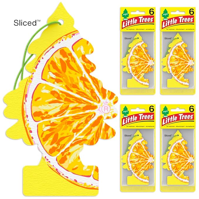 LITTLE TREES Car Air Freshener | Hanging Tree Provides Long Lasting Scent for Auto and Home | Sliced, 24 Air Fresheners (Pack of 36)