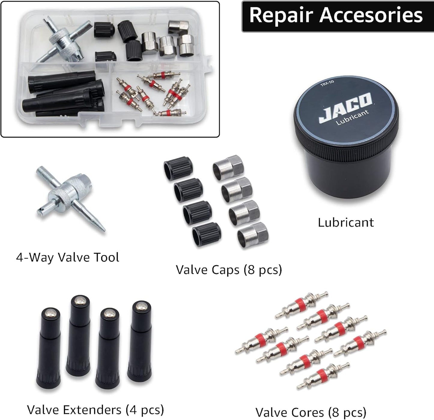 JACO TRX-50 Heavy Duty Tire Repair Kit | Universal Tire Plug Kit