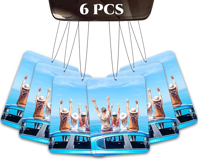6pcs Custom Car Air Freshener with Picture Photo Logo Text - Double Sided Print - Personalized Gifts for Valentine's Day Birthday Anniversary
