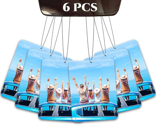 6pcs Custom Car Air Freshener with Picture Photo Logo Text - Double Sided Print - Personalized Gifts for Valentine's Day Birthday Anniversary