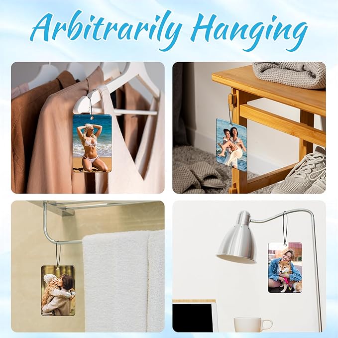 Custom Air FreshenerCar-Double Sided photo Personalized Air FreshenerCar Multiple Fragrances DecorationsWardrobe,Bathroom,Hanging Ornaments(Unique Scented Gift)(Rectangle)