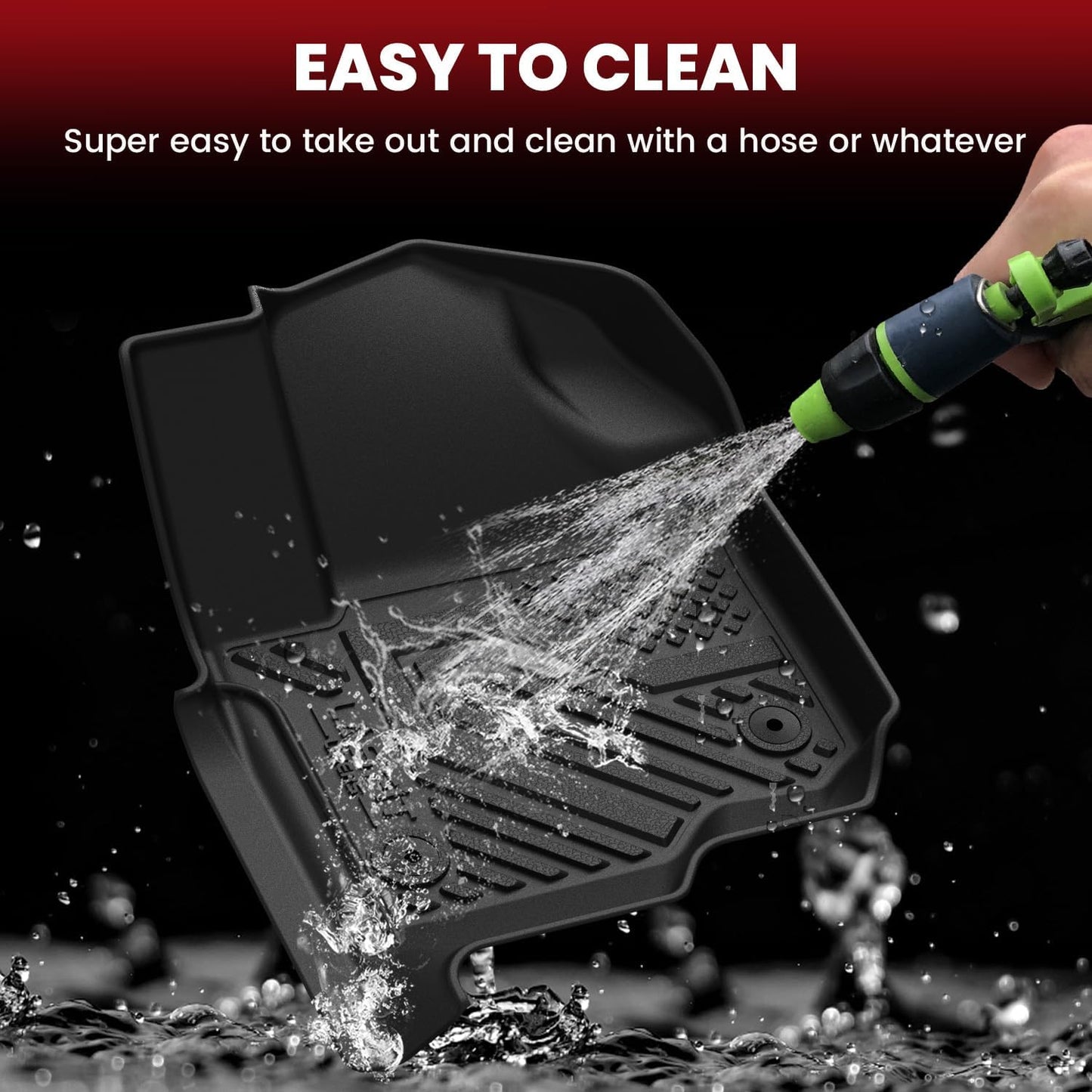 LASFIT Floor Mats for Ford Expedition | Expedition Max 8 Seater 2018-2024(Not Fit 7 Seats), All Weather TPE Protector Custom Fit for SUV Car Liners, 1st& 2nd& 3rd Row, Black 4pcs