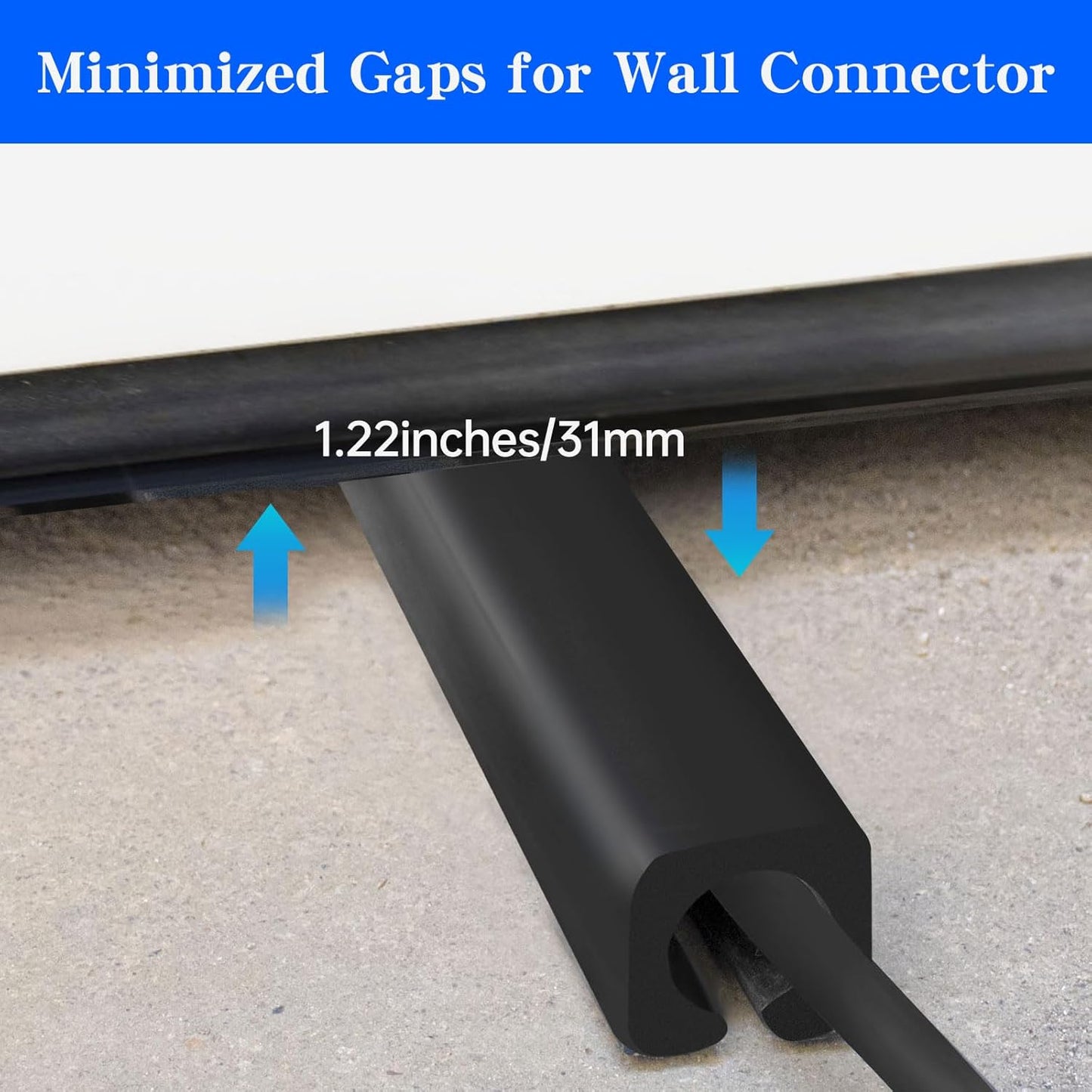 EV Charger Cable Protector, Garage Door Pass Through, Electric Car Charging Cable Protector, Heavy-Duty Soft Rubber, ID 21mm, for Tesla Gen 2 (Model 3/Y/X/S) and J1772 Wall Connectors