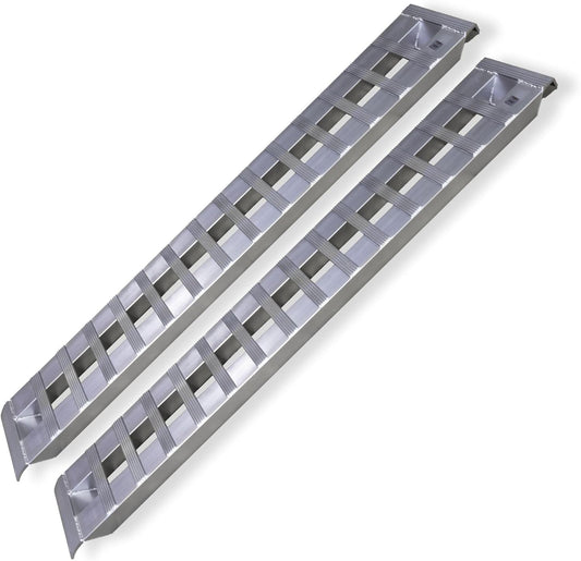 GEN-Y Hitch Heavy Duty Aluminum Loading Ramps - Set of 2, 7 Foot Long x 14 Inches Wide, 6000 lbs Capacity, Hybrid Hook and Plate Ends, Serrated Cross Rungs for Maximum Traction