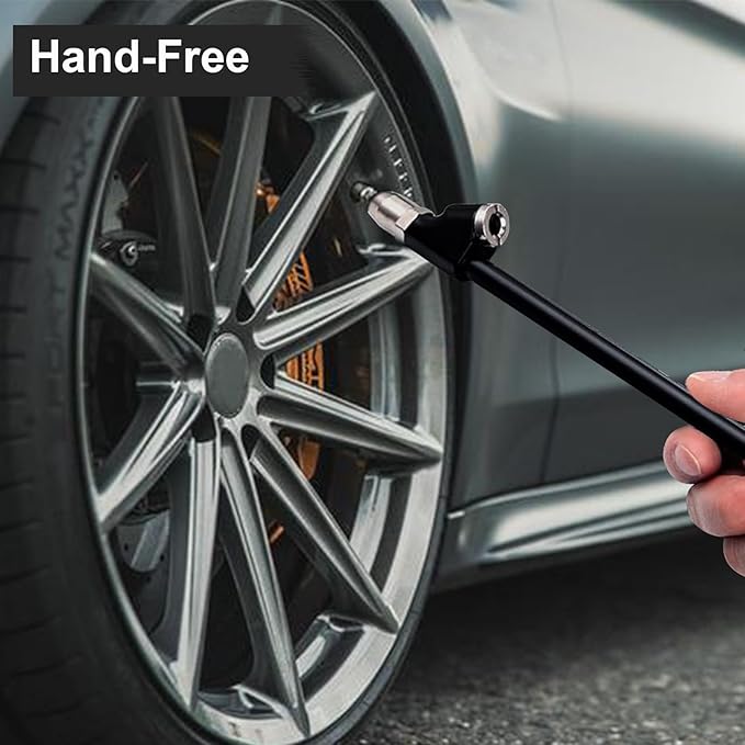 GODESON Air Chuck,12" Extended Reach Air Chucks for Tires，Heavy Duty Dual Head Air Chuck for Semi Tire Inflation,1/4" FNPT Straight Air Chuck for Truck RV Semi Dually Tires