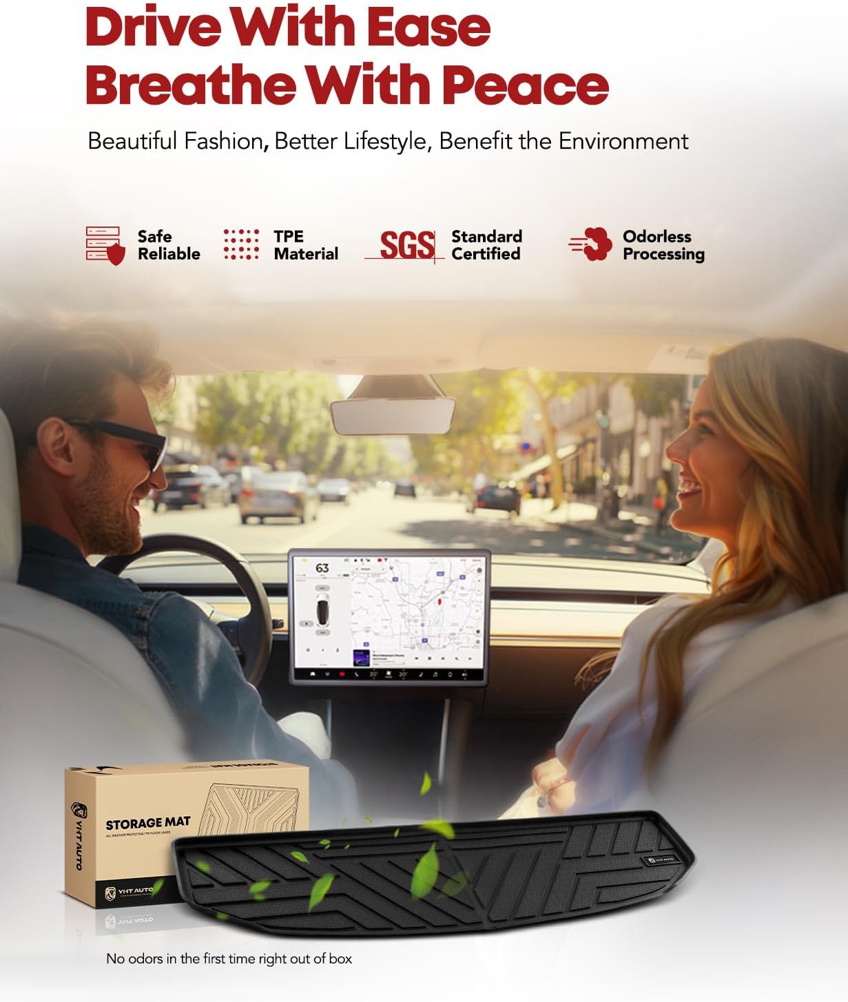 YHTAUTO Trunk Mat Compatible with Kia Sorento 2021-2025, TPE All Weather Car Mats Waterproof Anti-Slip Odorless Floor Liner, Sorento Accessories Cargo Liner