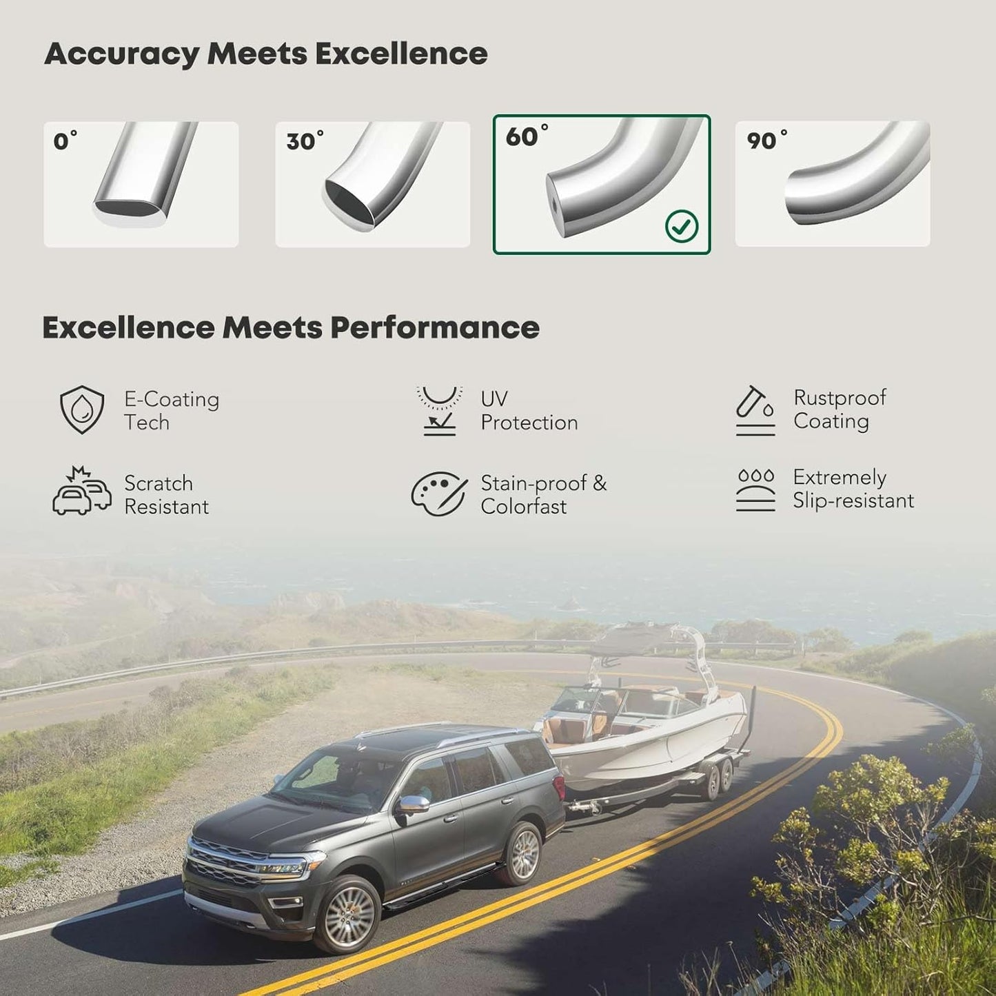 YHTAUTO 3 Inch Running Boards Side Steps Compatible with Chevy Silverado & GMC Sierra 1500/2500 HD/3500 HD, Standard/Regular Cab, Round Stainless Steel Polished Chrome Truck Cab Side Step Rails