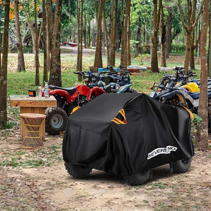 NEVERLAND ATV Cover Waterproof Heavy Duty 300D All Weather Protection Up to 82'' 4 Wheeler Covers Outdoor Storage Compatible with Polaris Sportsman Yamaha Honda Kawasaki KFX with Reflective Strips