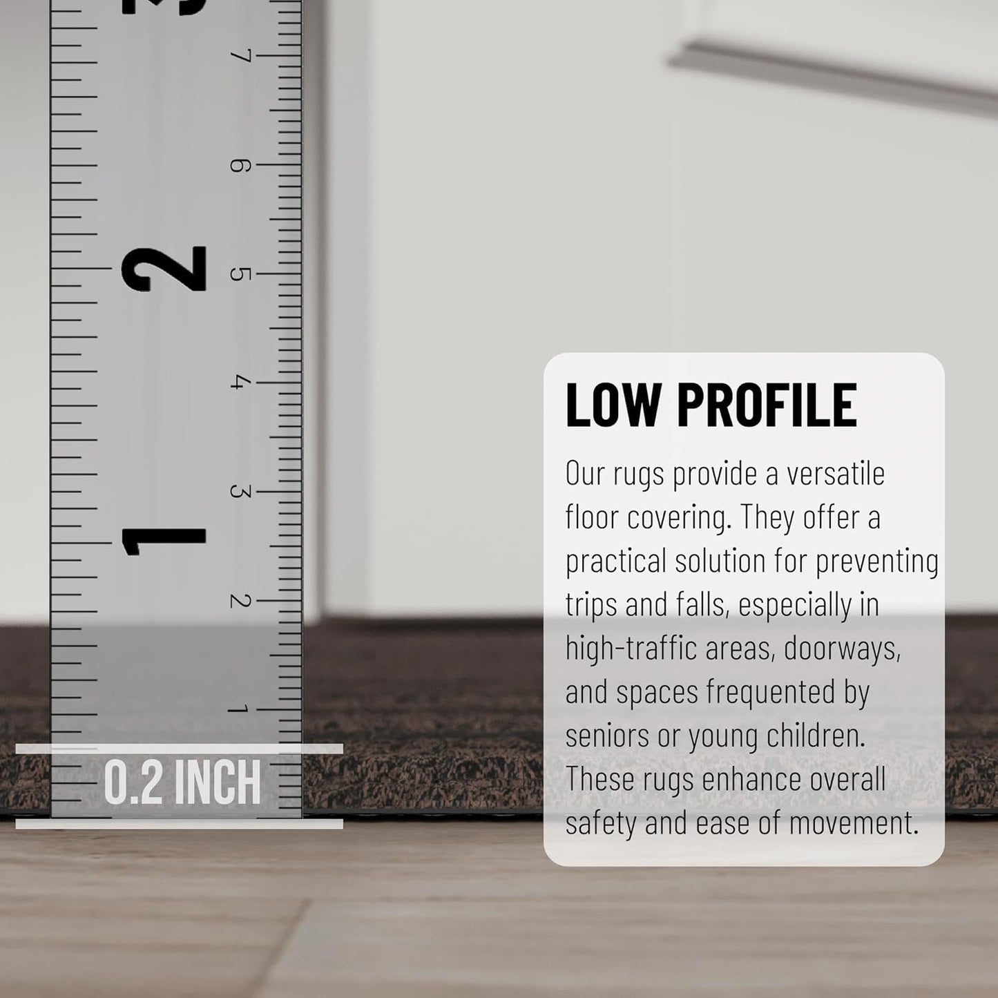 Ottomanson 2'7" x 45' Hallway Runner with Scraper Pile - Extra Durable Non-Slip Rug Mat for Indoor & Outdoor Use - Ideal for Kitchen, Entryway & Garage - High-Traffic Carpet, Brown