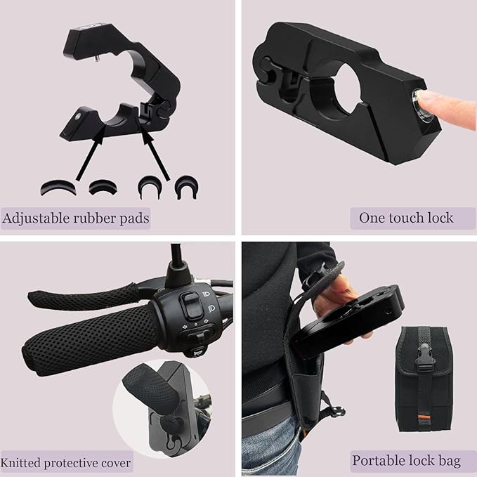 Motorcycle Throttle Lock - Heavy Duty Motorcycle Locks Anti Theft, Motorcycle Accessories for Moped Dirt Bike Scooter and ATV