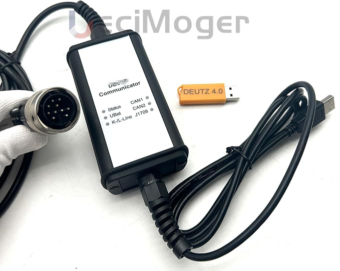 Diesel Laptops for Deutz Diagnostic Scanner Tool for Deutz DeCOM SerDia Support CAN K/L-Line with Serida 4.0 Dongle Software+Serpic (Adapter with 4.0 Dongle)