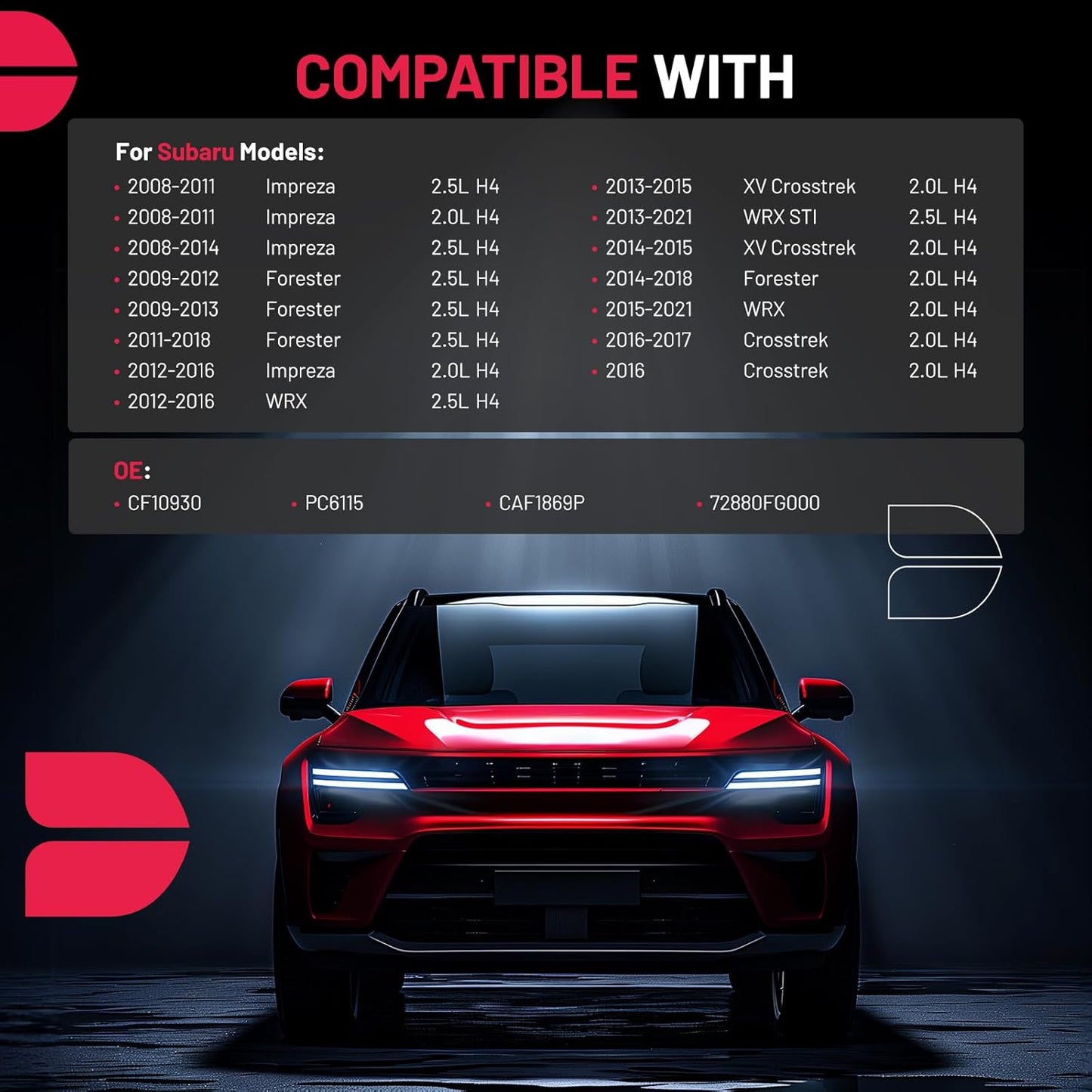 BDFHYK 1PC CF10930 Cabin Air Filter with Activated Carbon Compatible with Subaru WRX 2012-2021, WRX STI 2013-2021, Forester 2009-2018, Crosstrek 2016 2017, Impreza 2008-2016, XV Crosstrek 2013-2015