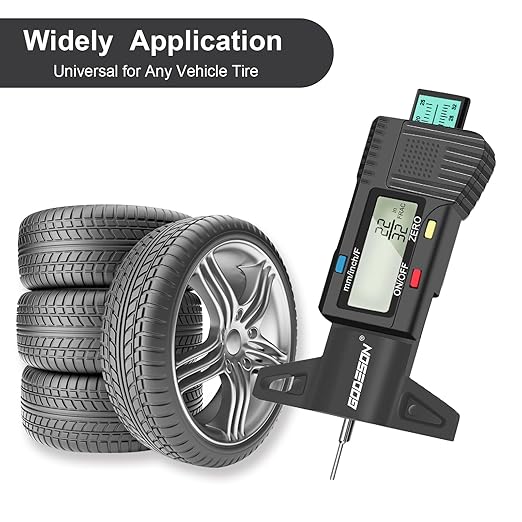 GODESON Digital Tire Tread Gauge,3 Modes: Fractional Inch, Decimal Inch, Millimeter -Color-Coded Bar-Accurate Tire Depth Gauge for Cars, Trucks, Vans, SUVs