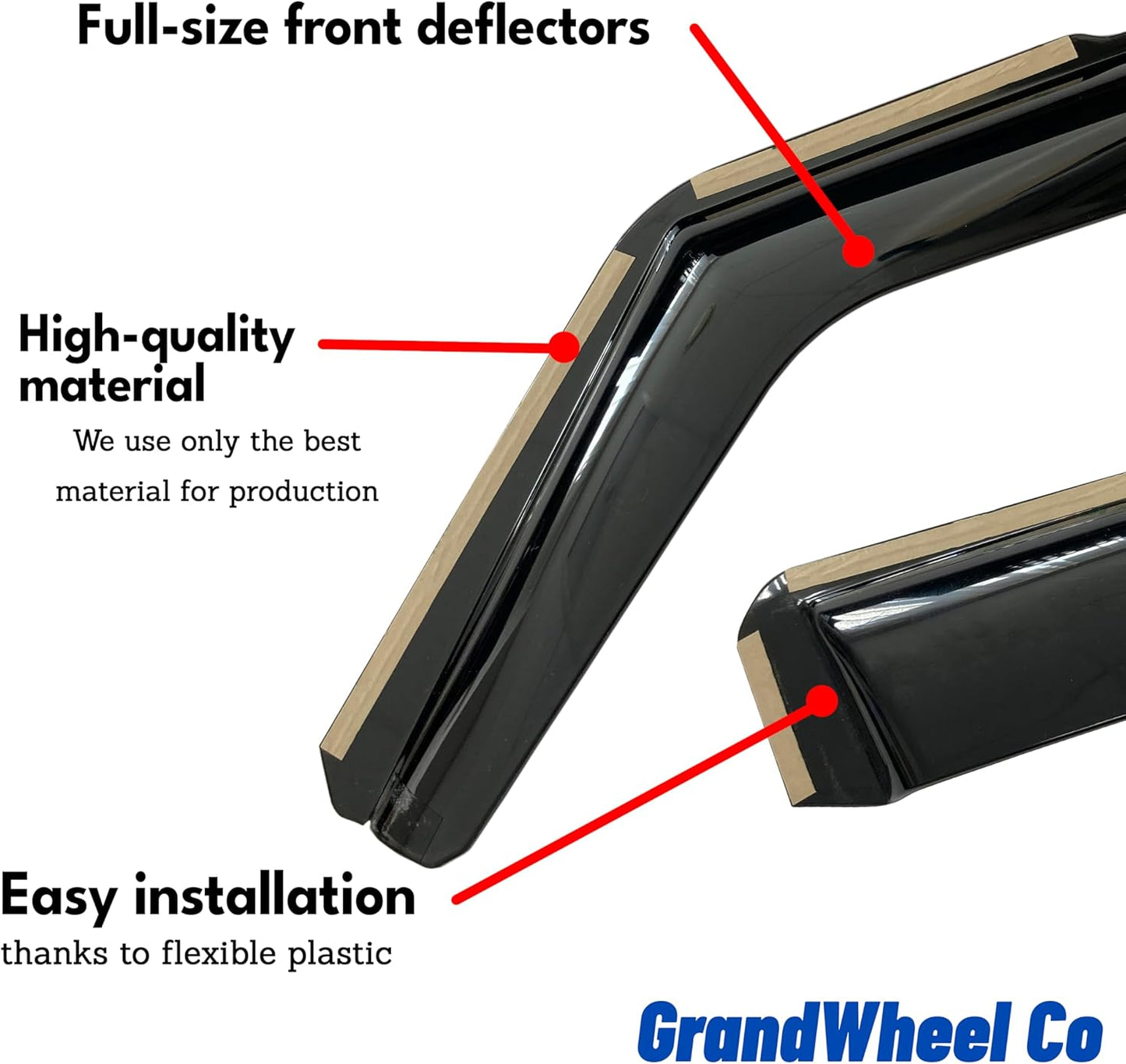 Window Deflectors Smoke Tinted in-Channel Side Window Vent Visor Deflectors Rain Guards Compatible with Terrain 2018-2024 - 4pcs. GW0880