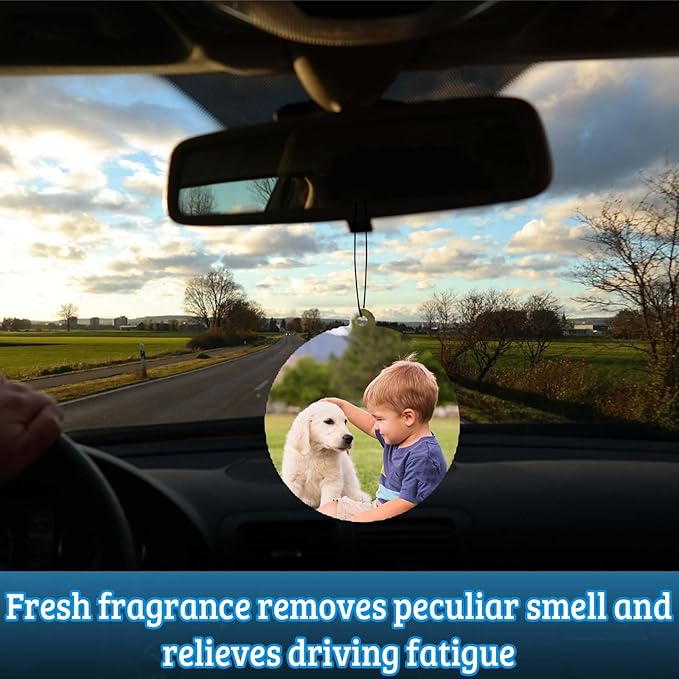 5/10/20/50/100Pcs Custom Logo Air Freshener for Car Bulk,Wholesale Personalized Double-Sided Car Air Fresheners with Photo Text Logo (50pcs-Round)