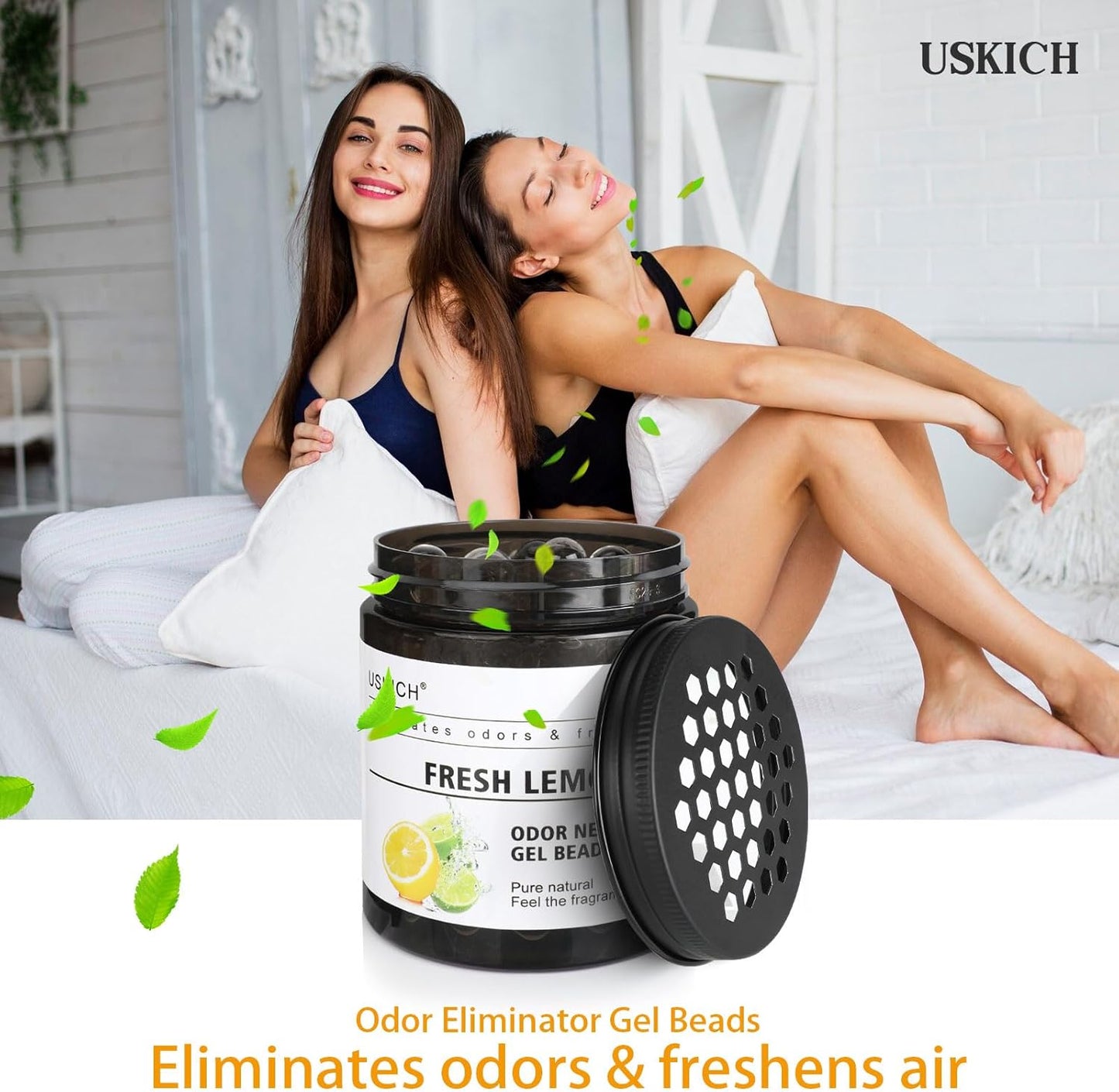 6 Pack Odor Eliminator Gel Beads, 6 kinds of fragrance Clear Air Freshener Made with Essential Oils - Eliminates Odors in Bathrooms, Cars, Boats, RVs & Pet Areas