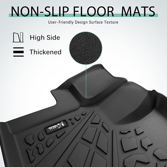 KARPAL Floor Mats Front Liner Fit for 2020-2025 2026 Ford Transit with Vinyl Flooring (No Transit Connect), Custom Fit TPE All Weather Ford Transit 150/250/350 1st Row Floor Liner