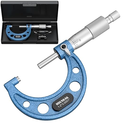 HDLNKAK Outside Micrometer, 1-2" Machinist Micrometer, 0.0001" Graduation Micrometer Set, Alloy Precision Micrometer, Machinist Tool, Micrometer Standard with Case.