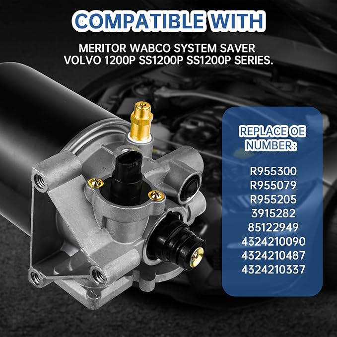 R955079 Air Dryer Assembly with Coalescing Cartridge Compatible with Meritor Wabco System Saver 1200P Series, Replace R955300 R955079 955300 85122949 4324210090