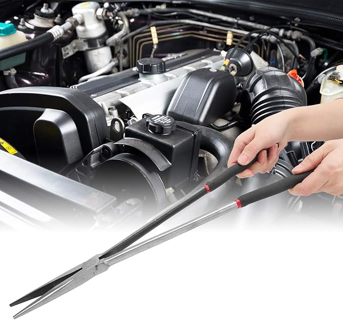 16 Inch Long Reach Pliers,Extra Long Needle Nose Pliers,Tool Steel Long Reach Pliers with Nonslip Handle for Working in Tight Spaces
