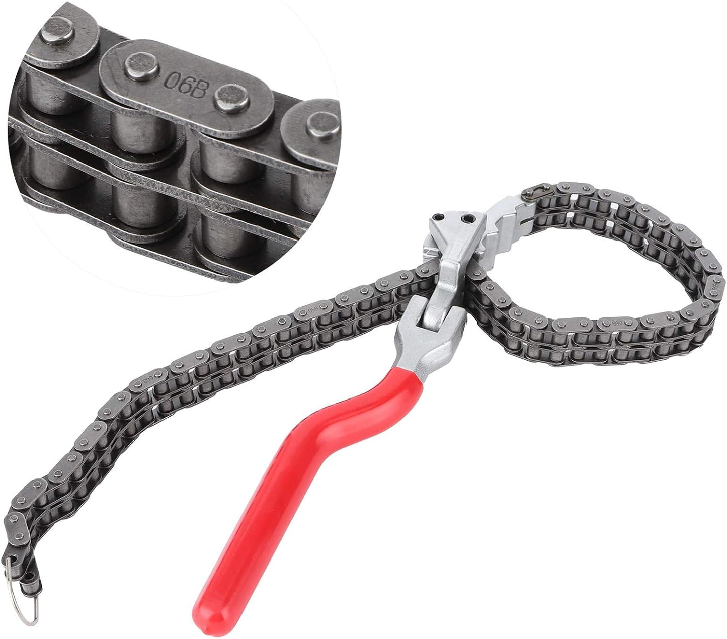 Oil Filter Wrench,Acouto Chain Wrench Spanner 13.8in Long Handle Adjustable Oil Filter Spanner,Auto Car Repairing Tool Removal Hand Tool Self Adjusting