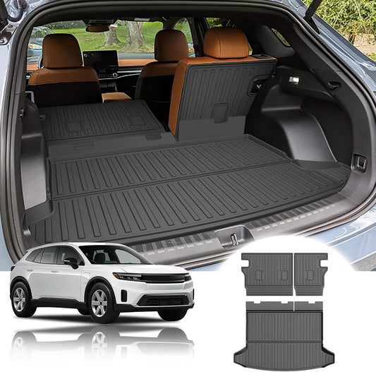 Cargo Liner with Backrest Mat Fit for Honda Prologue/for Chevy/Chevrolet Blazer EV 2024 2025 2026 - All Weather Cargo Mat with Back Seat Protector Prologue Accessories Trunk Mat Black