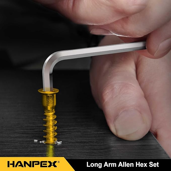 Long Arm Hex Key Allen Wrench Set with Ball End, Ball-End Hex Allen Key, Allen Wrench Set Chrome Vanadium Steel(Cr-V), Tamperproof TORX L- Key Set (9Pc Imperial)