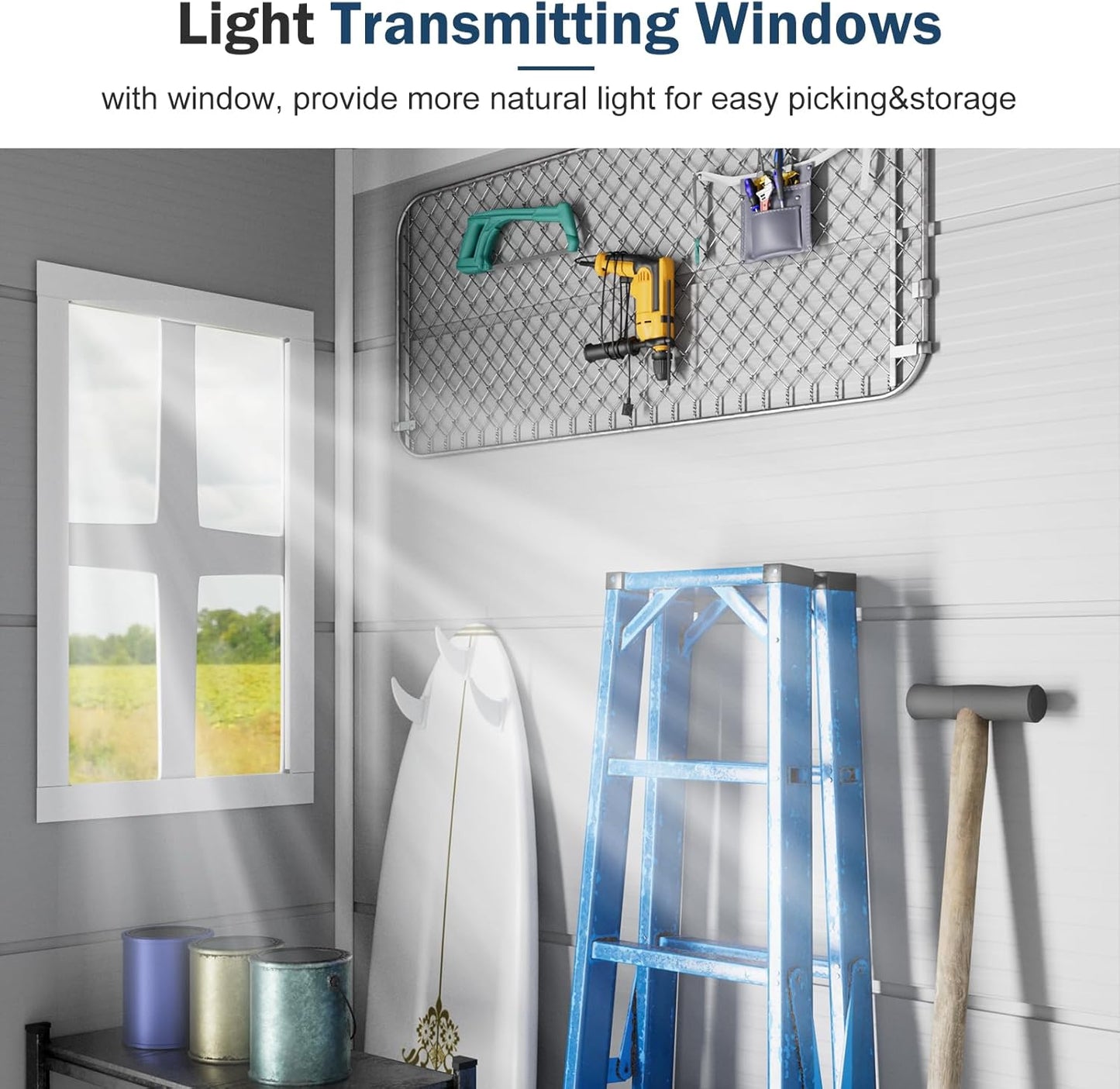 6x4 FT Resin Storage Shed for Outdoor, Waterproof Plastic Sheds with Floor Window Door Inlcuded, Outside Tool Storage for Garden Backyard Patio Lawn, Gray