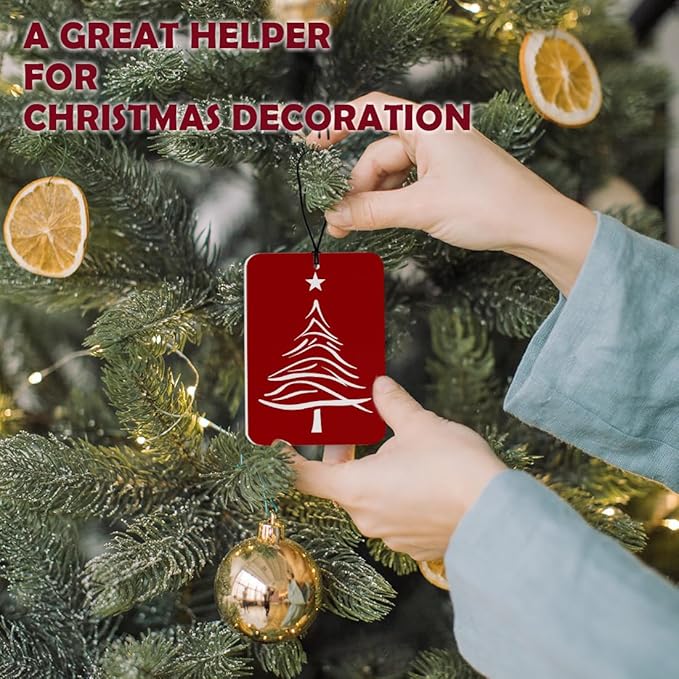 Red Winter Christmas Car Air Freshener 3 Pcs, Minimalist Christmas Winter Stockings Tree Air Freshener Hanging Decor for Cars Closet Drawer Books Accessories Gifts