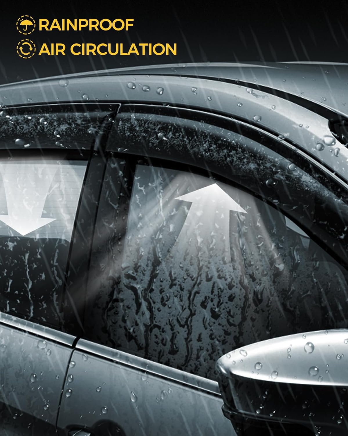 Rain Guards for Car Windows, Tape-On Window Visors Rain Guards Fit for 2019-2024 Subaru Forester SK, Window Deflectors, Vent Visors for Subaru Car Accessories, 4 Pieces