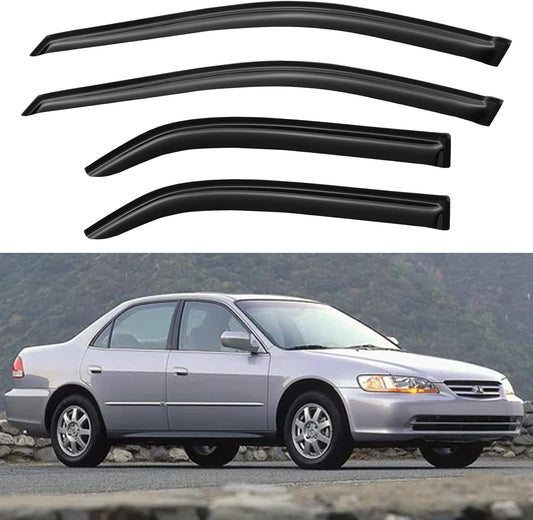 Window Visors Rain Guards for 1998 1999 2000 2001 2002 Honda Accord, Out-Channel Window Vent Wind Deflectors Visors Shades for 98-02 Accord Sedan