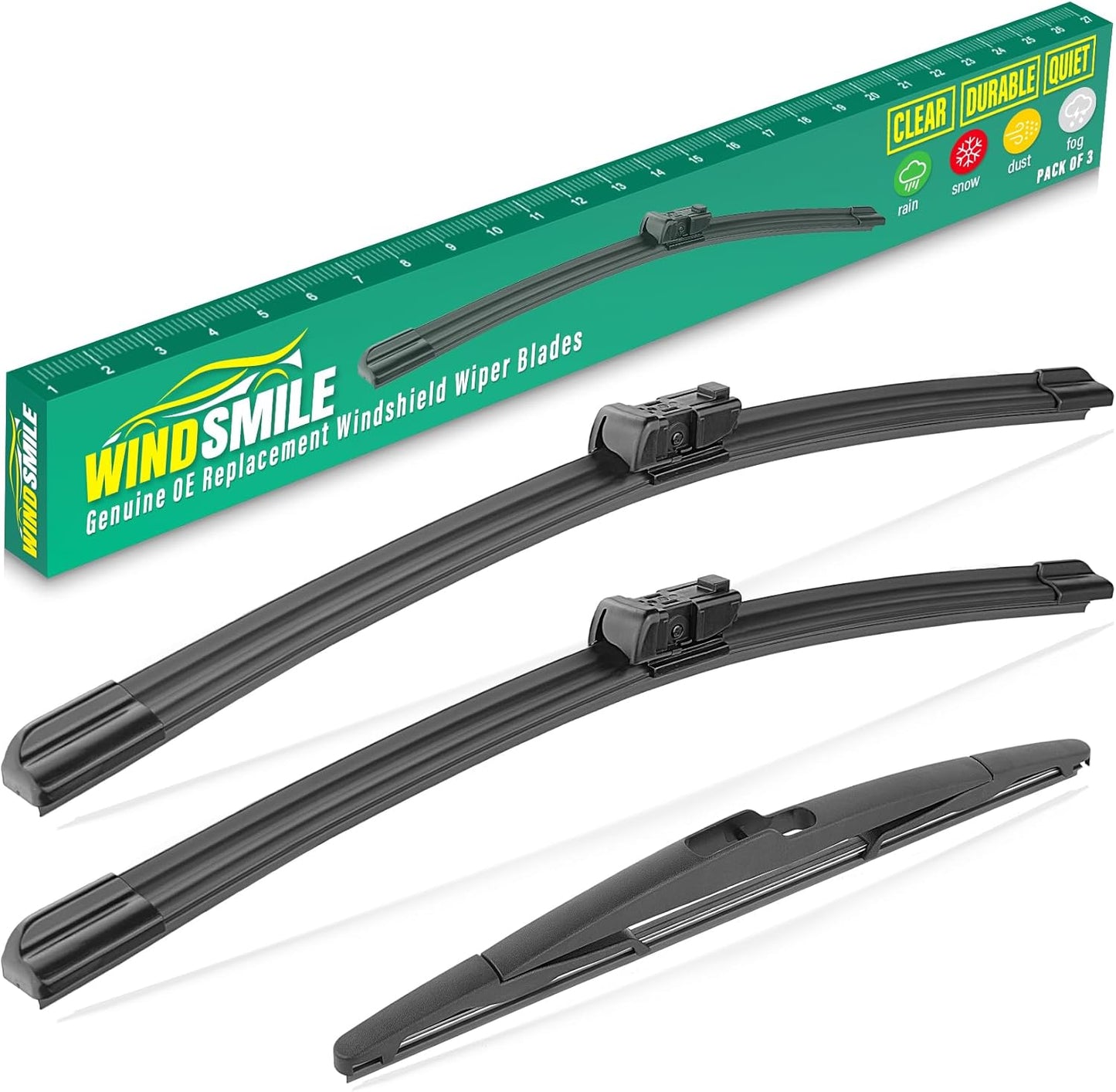 26" 20" 14" Windshield Wiper Blades Replacement for Volvo XC60 2012 2013 2014 2015 2016 2017 Premium All Weather Front Rear Wipers Set - OEM Quality (Pack of 3)