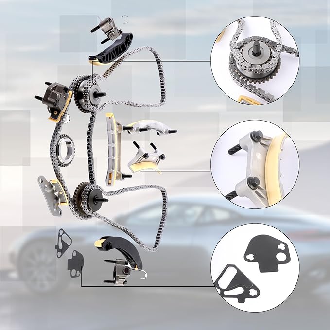 Engine Timing Chain Kit 12612839 12645465 Fits for 2007-2015 Cadillac Buick Saturn Pontiac 3.6L 3.0L DOHC Aftermarket Part