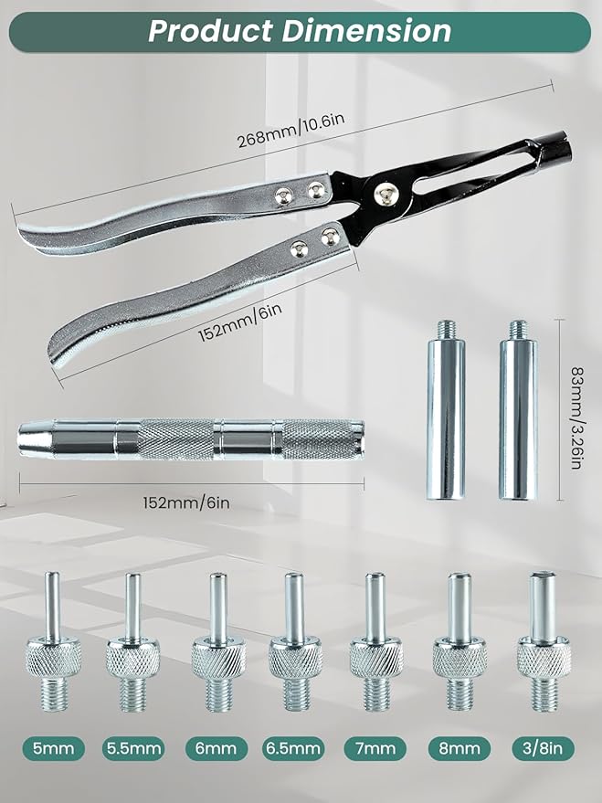 Valve Seal Installation Tool 11pcs Valve Stem Seal Removal and Installer Tool Disassembly Pliers Drive Handle Sockets Adapters Fits Most Engine