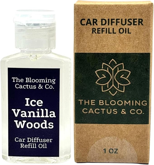 The Blooming Cactus & Co. - Car Diffuser Refill - Fragrance Oil Diffuser Refill - Reed Diffuser Refill 30 gr (Iced Vanilla Woods)