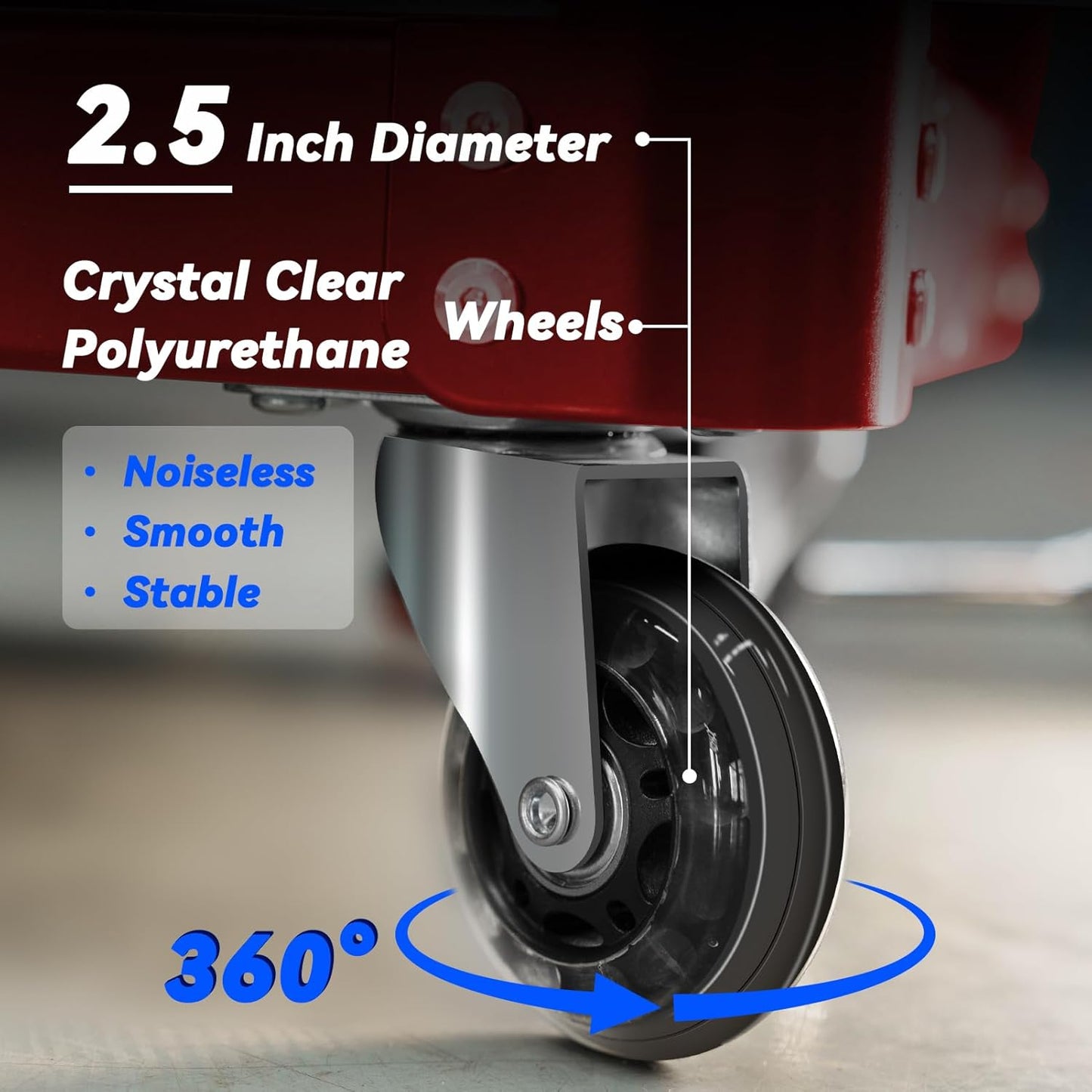 Rolling Creeper Garage Shop Seat for Men, Padded Mechanics Stool with Tool Tray Storage for Garage, Rolling Workshop Stool with Wheels, Auto Creeper Seat, 330 LBS Capacity, Heavy Duty, Red