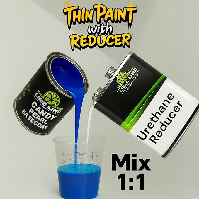 LiME LiNE Automotive Urethane Basecoat 1K Urethane color, High Coverage, Mix 1:1 With Urethane Reducer, Ready for 2K Clearcoat (Battleship Gray,1 Quart)