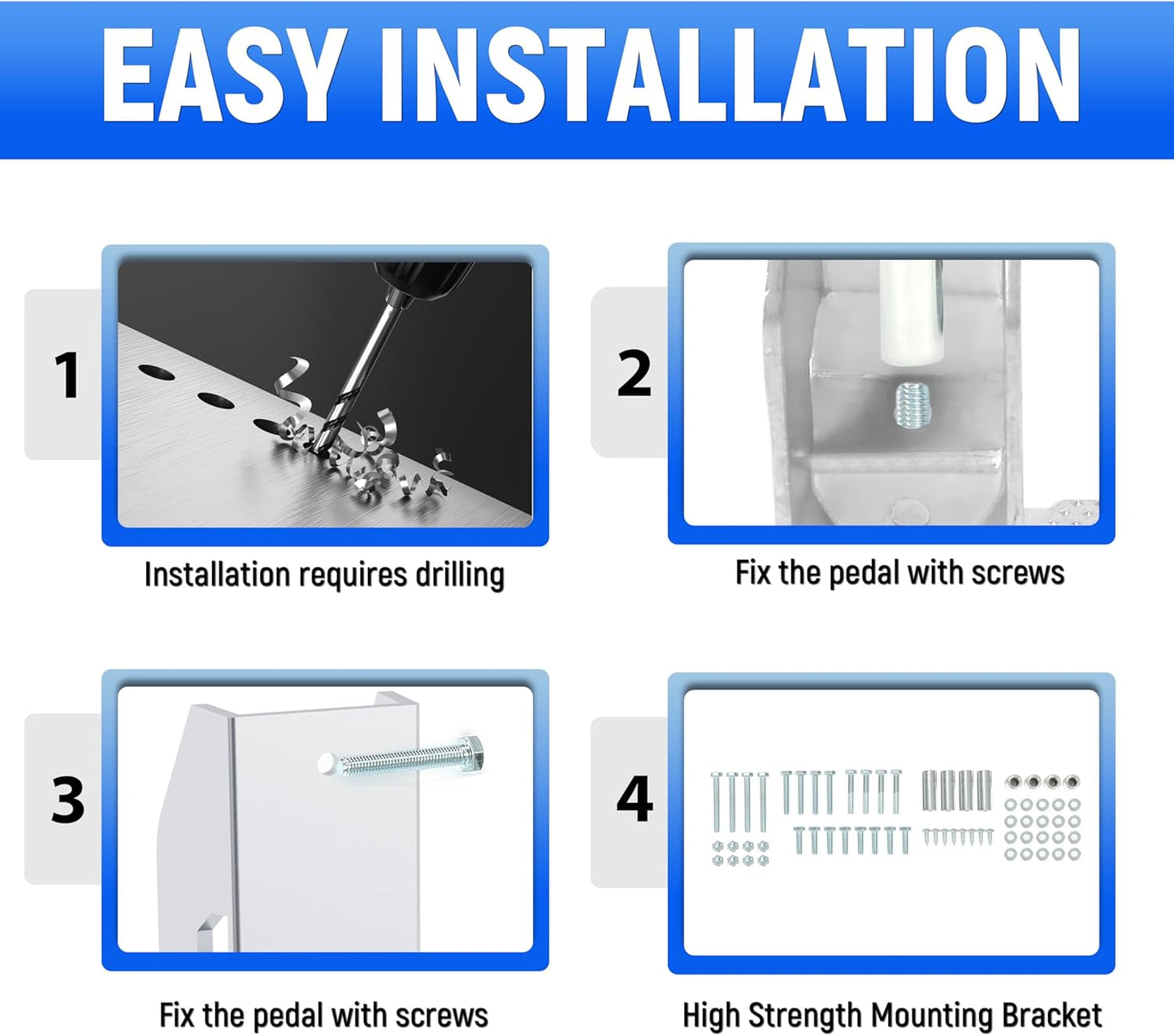 Kojem 2Pcs Silvery Aluminum Universal Side Step Compatible with Chevy Chevrolet GMC Ford Isuzu Mitsubishi Dodge Jeep Nissan Toyota Mazda Side Hoop Step Polishing