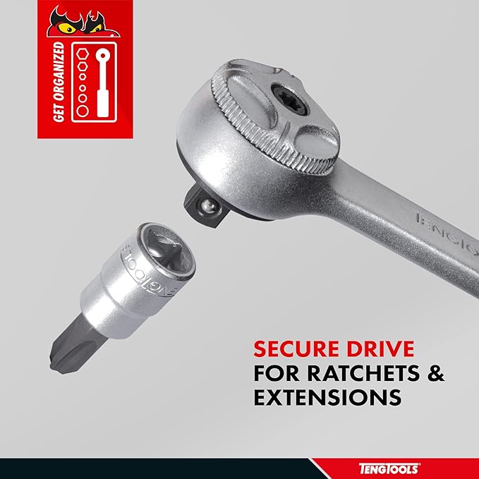 Teng Tools PH1 1/4 Inch Drive Phillips PH Chrome Vanadium Socket | Mechanic Tool | Hand Tool - M141301-C