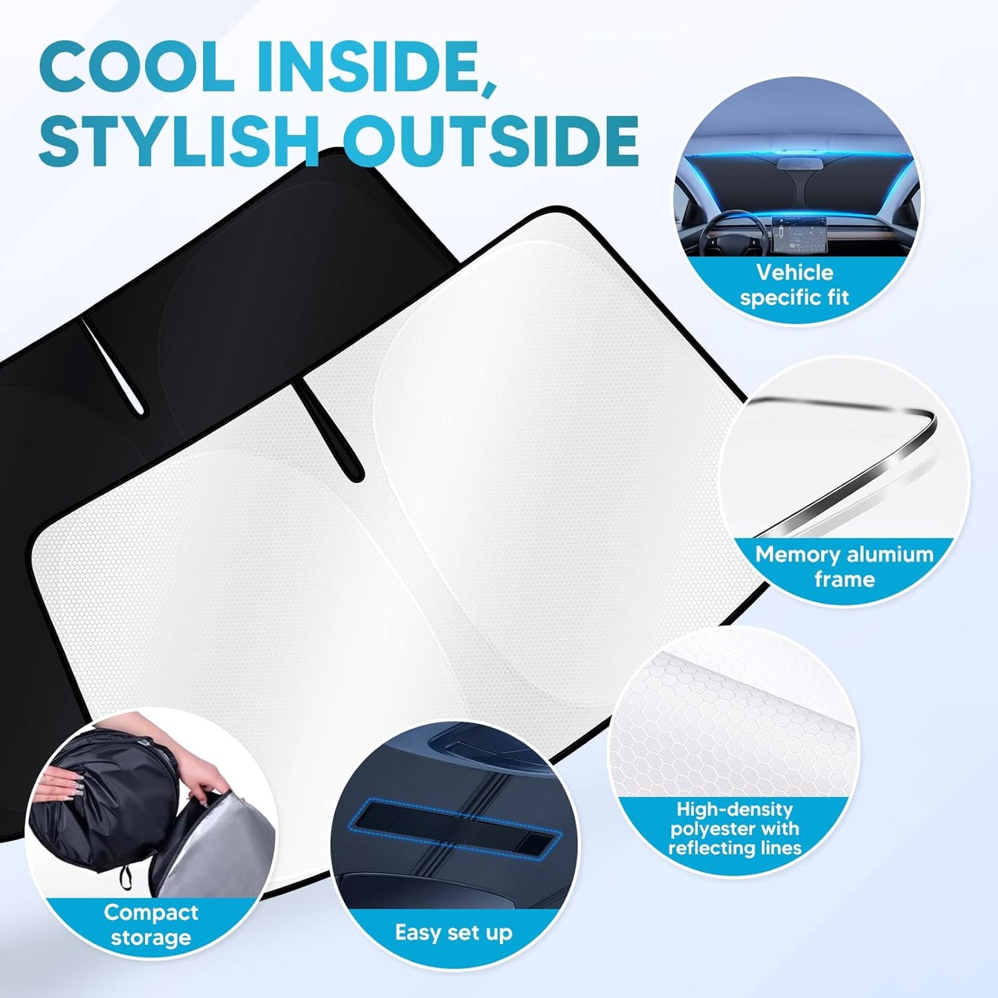 Cartist Windshield Sun Shade Fits for Subaru Forester 2019-2025 2026 Car Sunshade for Forester Accessories Foldable Sun Shade
