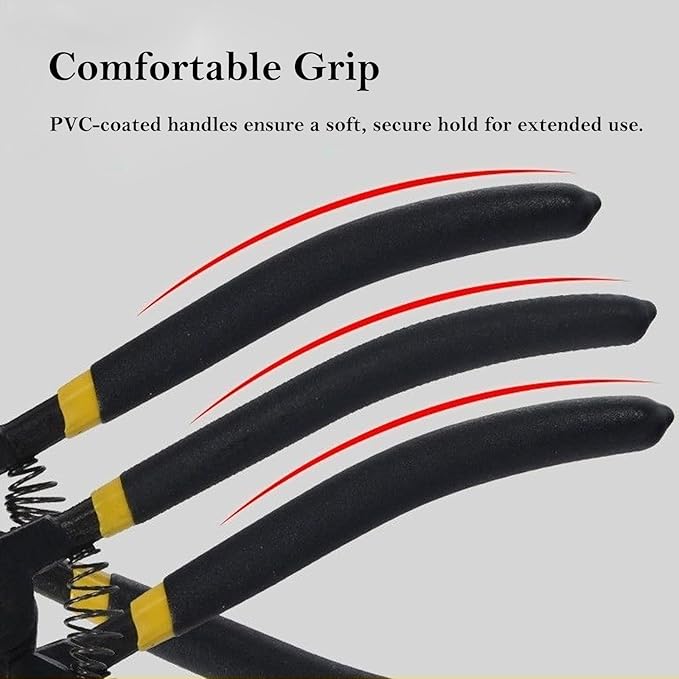4 PCS Snap Ring Pliers Set – 7" Internal & External Circlip Pliers with Straight/Bent Jaw Tips, Heavy Duty CR-V Steel Retaining Ring Pliers Kit with Storage Box