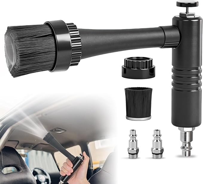 Tornado Car Cleaning Gun, Dry Car Detailing Tools, Aluminum Alloy Bearing Nozzlefor, Car Quickly Blasts Dirt and Dust Works with Air Compressor (Gray)