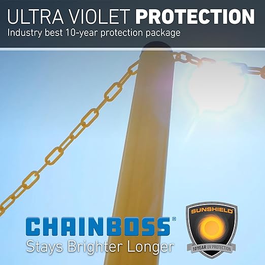 US Weight Security Chain with Plastic Chain Links Enhanced with SunShield UV-Resistant Technology, Made in the USA