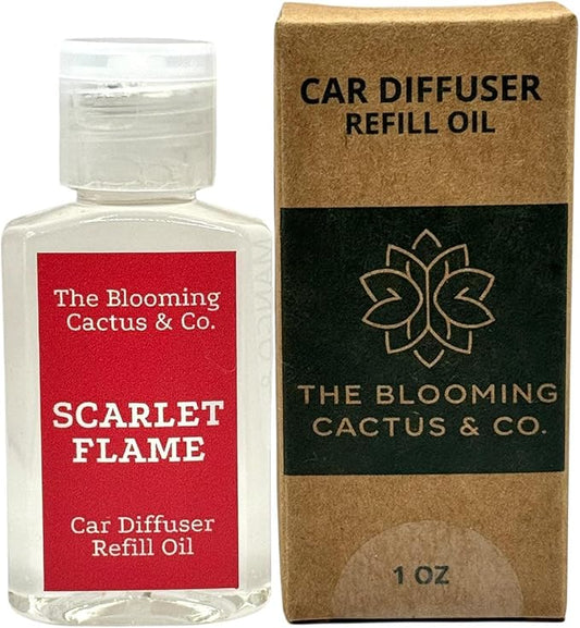 Car Air Freshener Refill Oil - Fragrance Oil Diffuser Refill - Car Diffuser Refill - Reed Diffuser Refill -The Blooming Cactus & Co. - (Sarlet Flame)