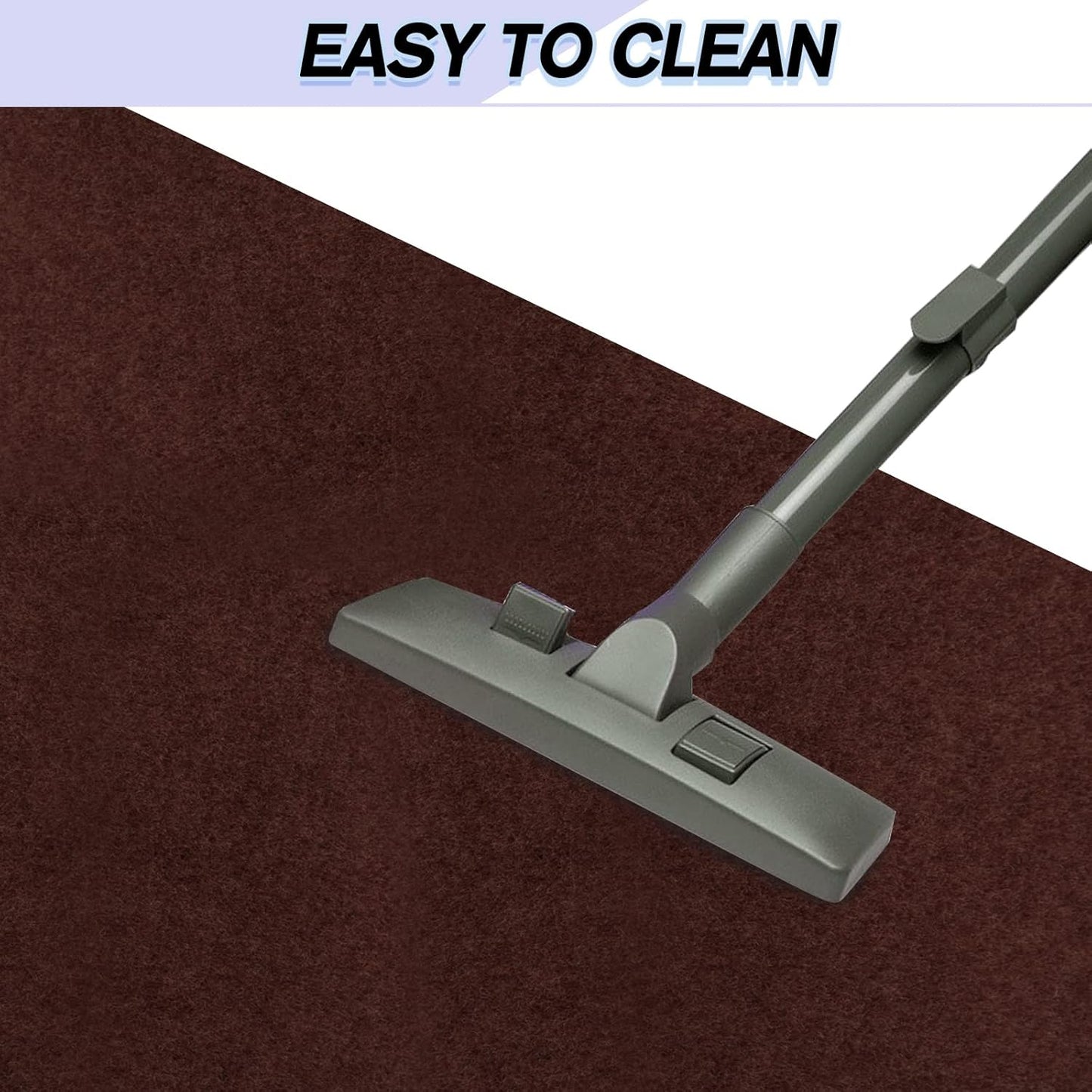 Custom Size Backed Non-Slip Area Rugs Runner, Easy Clean, Waterproof Runner Rugs for Hallway Entryway, Kitchen, Laundry, 4FT x 57FT, Brown