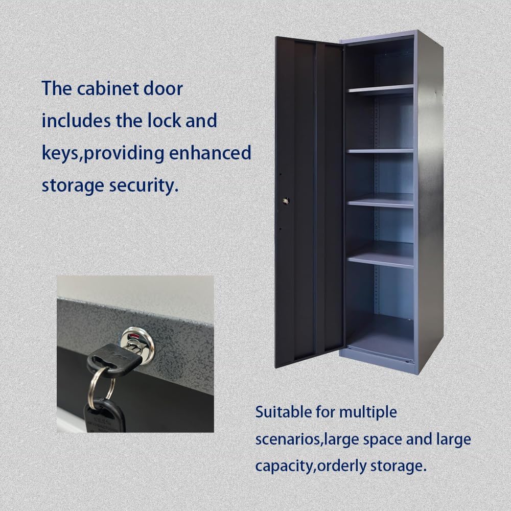 Steel Garage Storage Cabinet System, Tool Organization, for Workshop Auto Repair Shop, No Wall Mounting Needed