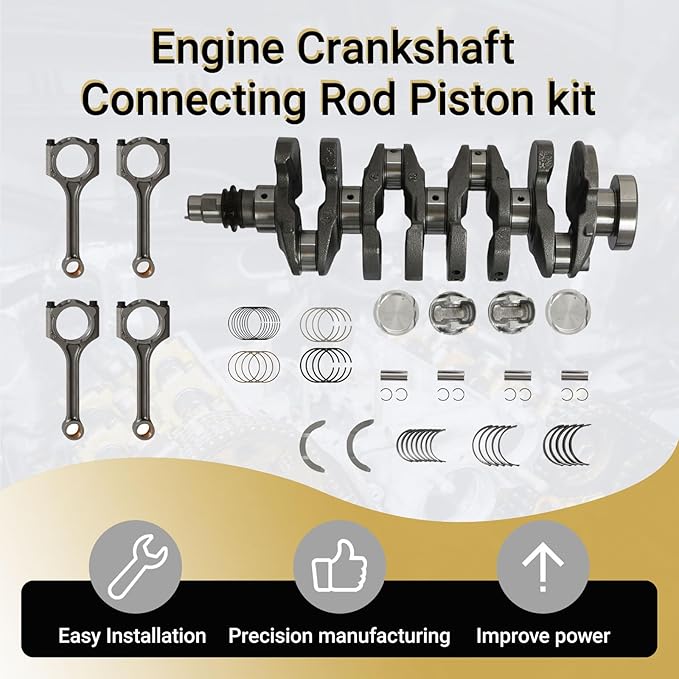G4FJ 1.6 Engine Crankshaft Piston Connecting Rod Kit w/Bearings Fit For Hyundai Accent Sonata Verna Veloster Elantra Tucson Kia Forte Optima 1.6L 2011-2022 23110-2B710 235102B700